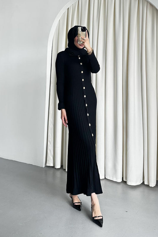 Aller Merserize Elbise Siyah