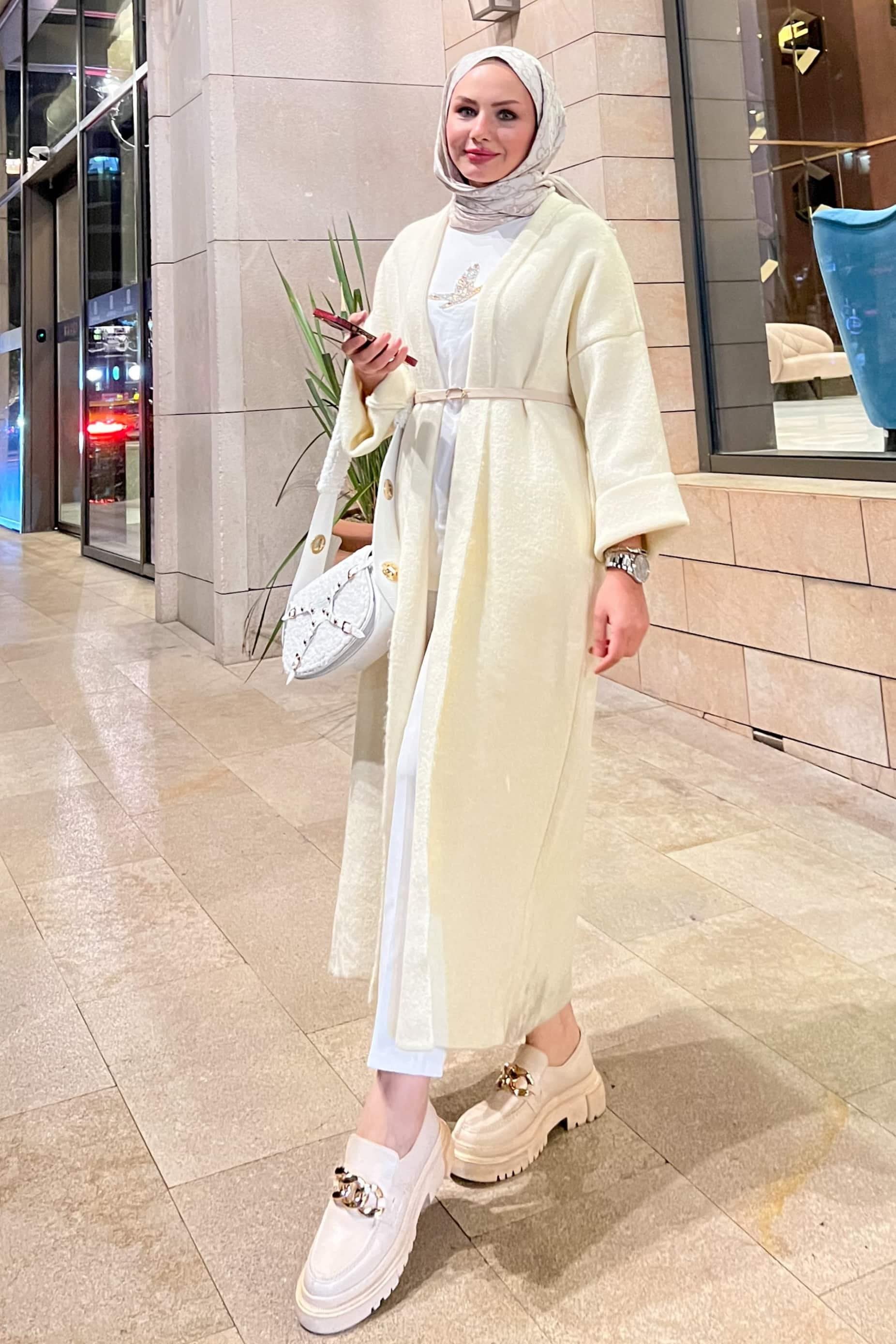 Alyans Triko Hırka Kap Ekru