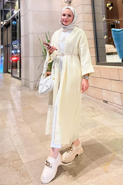 Alyans Triko Hırka Kap Ekru