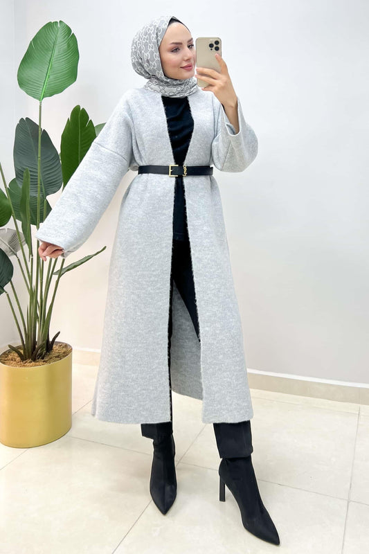 Alyans Triko Hırka Kap Gri