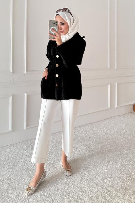 Angora Cepli Tunik Kap Siyah