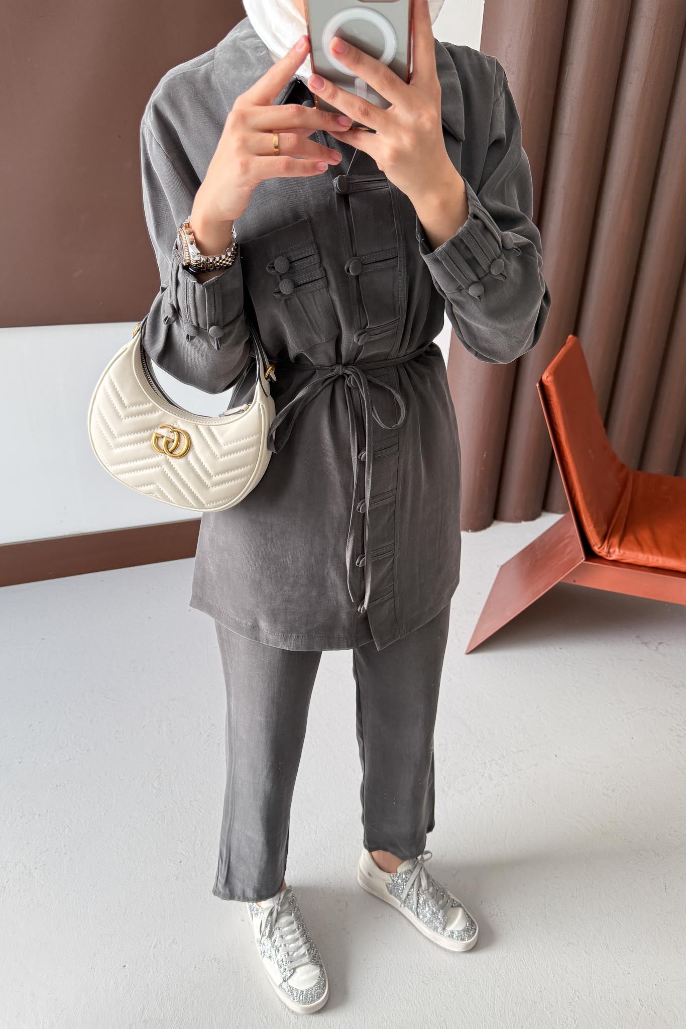 Dani Düğmeli Takım Antrasit