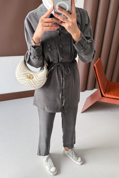 Dani Düğmeli Takım Antrasit