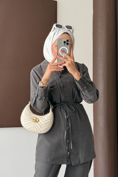 Dani Düğmeli Takım Antrasit