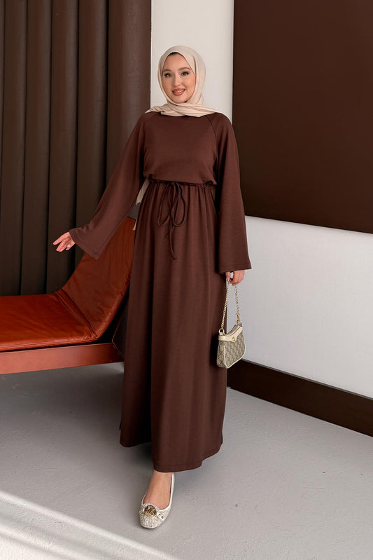 Alvare Basic Elbise Kahverengi