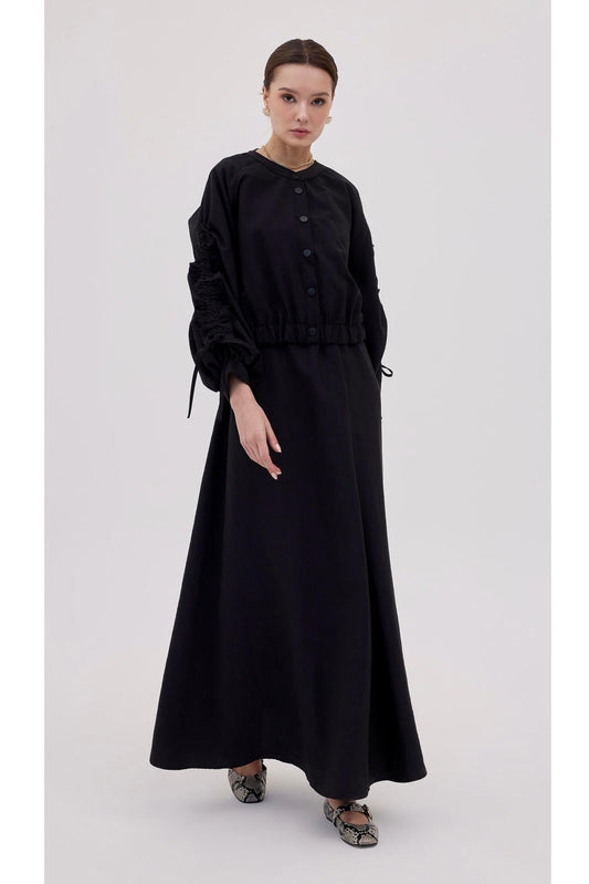 Martine Tasarım Ceketli Elbise Siyah