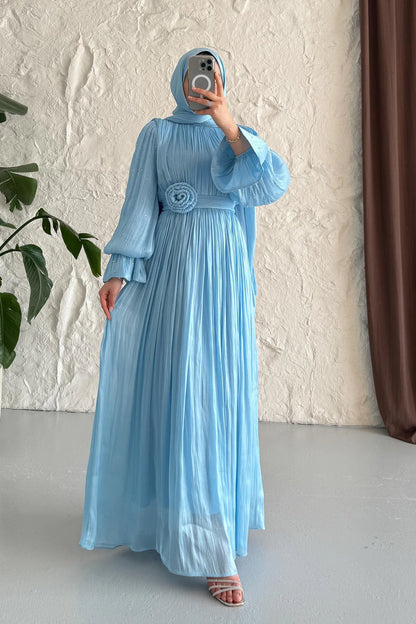 Maria İpek Taşlı Elbise Bebe Mavi