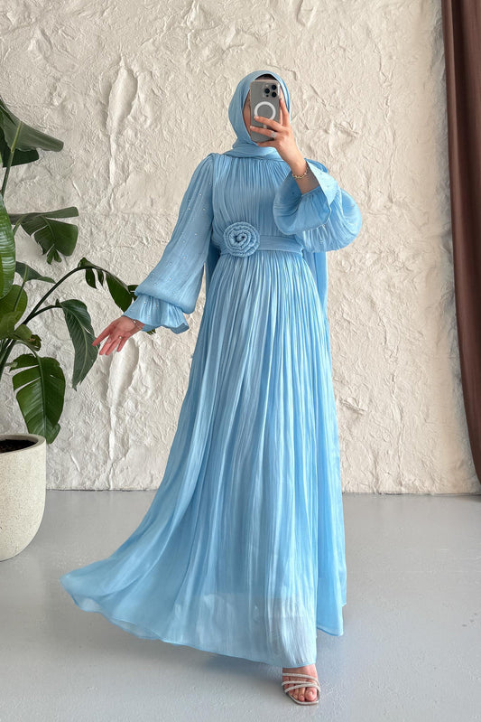 Maria İpek Taşlı Elbise Bebe Mavi