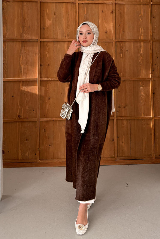 Blenda Angora Hırka Kahverengi