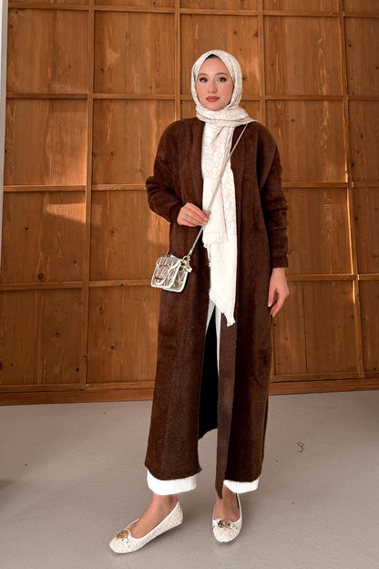 Blenda Angora Hırka Kahverengi